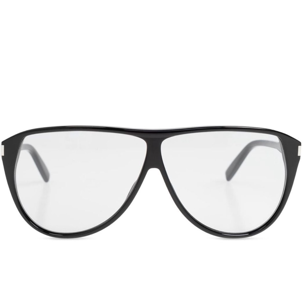 Saint Lauren Black Aviator Eyeglasses - Clear Lenses